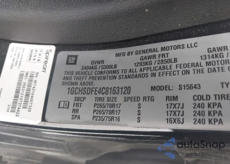 2012 Chevrolet Colorado 2Lt from USA, damaged, VIN 1GCHSDFE4C8163120